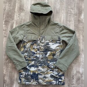 Burton Snowboard Jacket Mens Small Olive Green Rare Design!